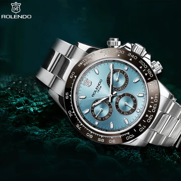 ROLENDO Luxury Men Automatic Diver Watch 40.5mm Mineral Crystal Luminous Date 300M Waterproof High-end Men's Wristwatch Gift