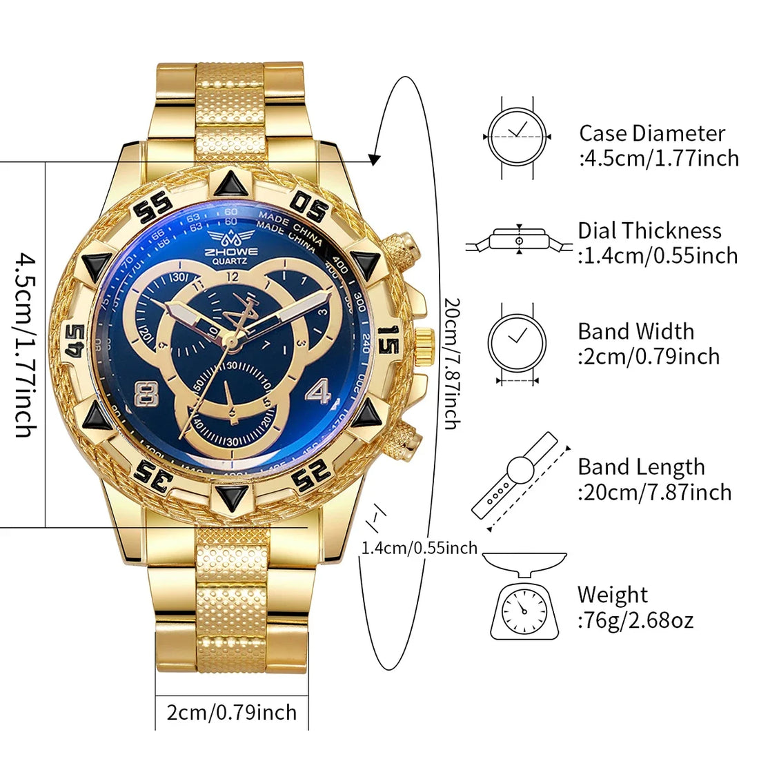 4 pçs/set luxo grande dial masculino relógios de negócios moda analógico relógio de pulso de quartzo para homem reloj hombre