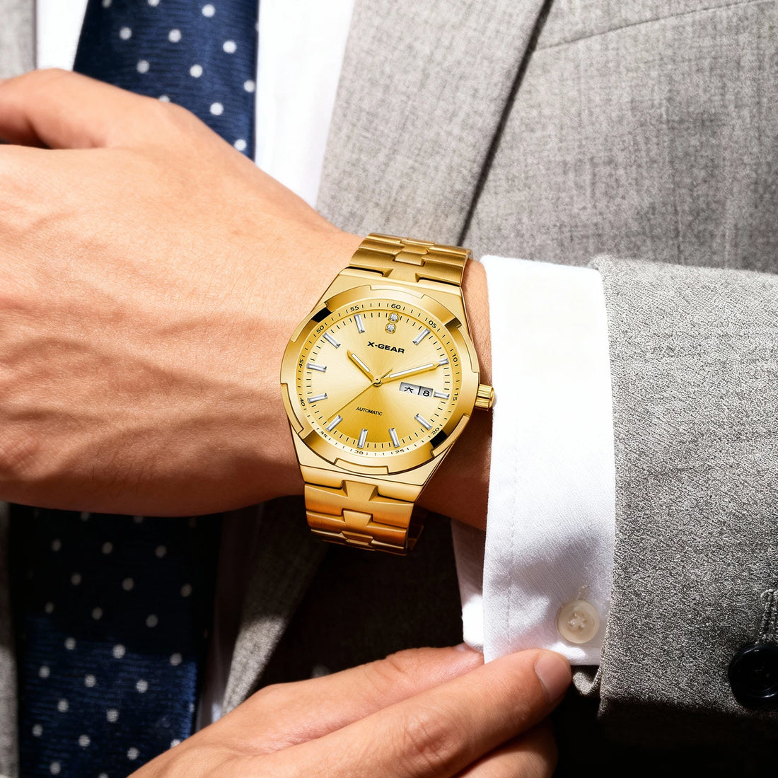 X-GEAR Men's Watch with Automatic Mechanical Movement, Luminous, Waterproof, Fashionable and Classic