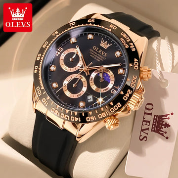 OLEVS 2875 Luxury Quartz Watch for Men Waterproof Sports Timer Calendar Shockproof Luminous Mens Wristwatches Relógio Masculino