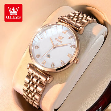 OLEVS Original brand fashion ladies' watches rose waterproof quartz watch for women with box date genuine beautiful wristwatch