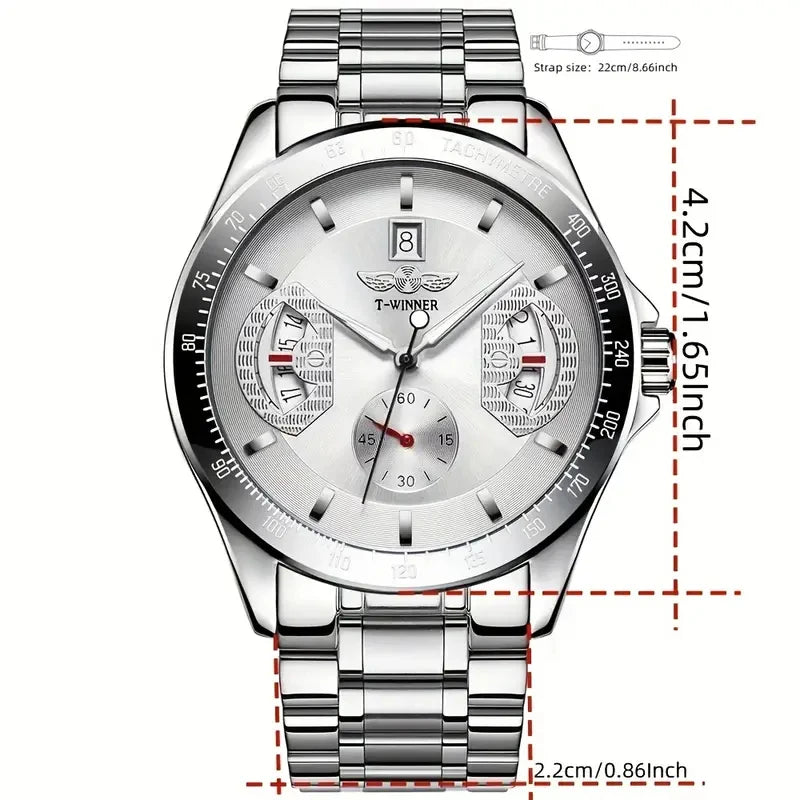 Luxurious Men's Watch, Featuring a Business and Fashionable Round Mechanical Design, Perfect for Parties and Everyday Wear, a Stylish and Sophisticated Watch, Ideal as a Birthday Gift