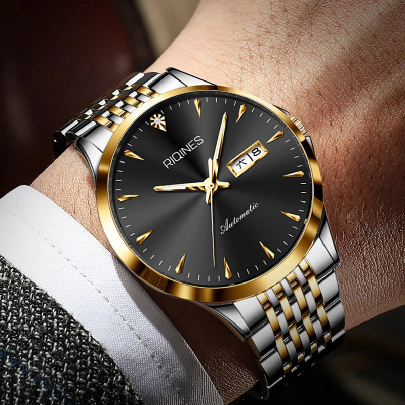 RIOINES fully automatic mechanical watch Luxury and atmospheric watch Leisure and business mechanical watch Waterpr