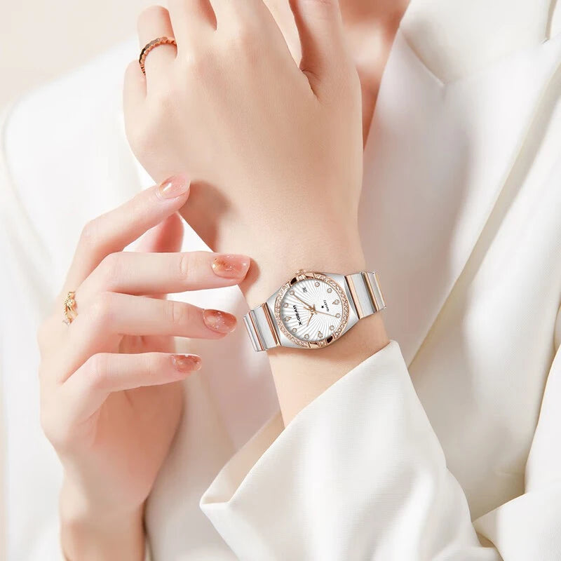 Luxury Fashion Women's Watch with Luminous, Waterproof, Stainless Steel, Date Function, Elegant Quartz Wristwatch